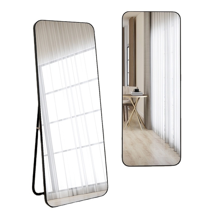 Wholesale Hair Salon Mirrors Aluminium Alloy Metal Framed Arch Floor Mirrors Full Length Wall Mirror For Entryway