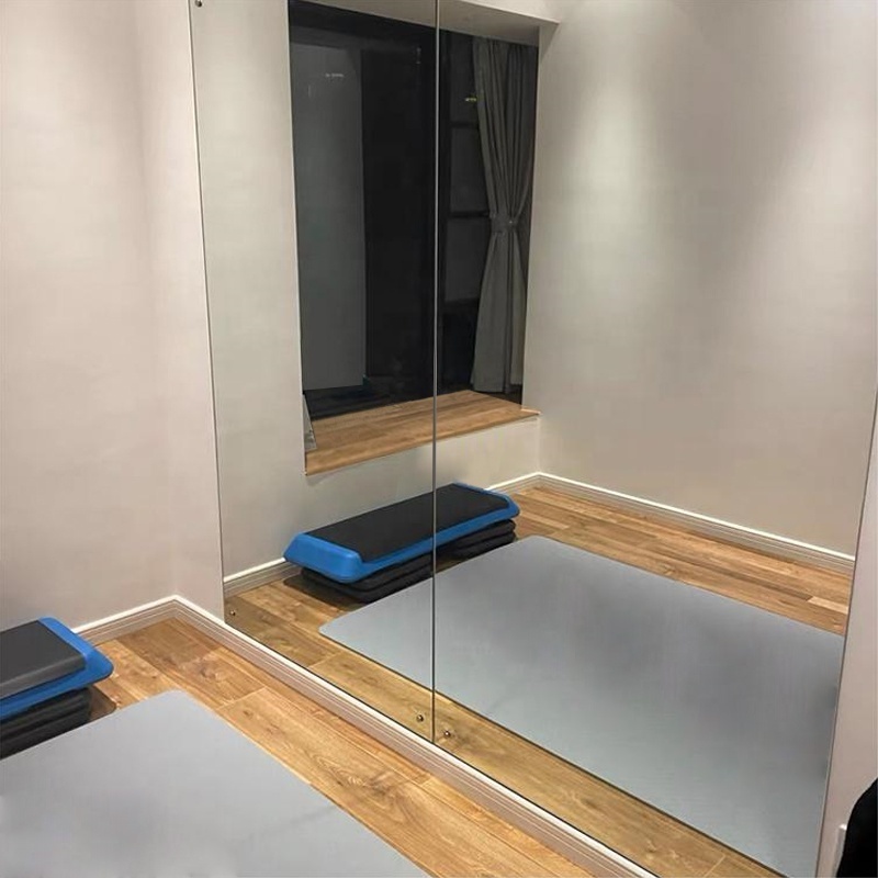 Wholesale high quality mirrors glass sheet dance studio large frameless full wall silver gym mirror