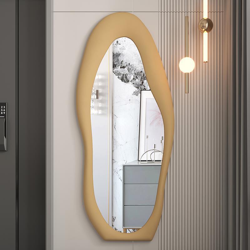 Heteromorphic Full Body Mirror Household Floor Mirror Wall Mounted Ins Fitting Mirror For Girls' Bedroom