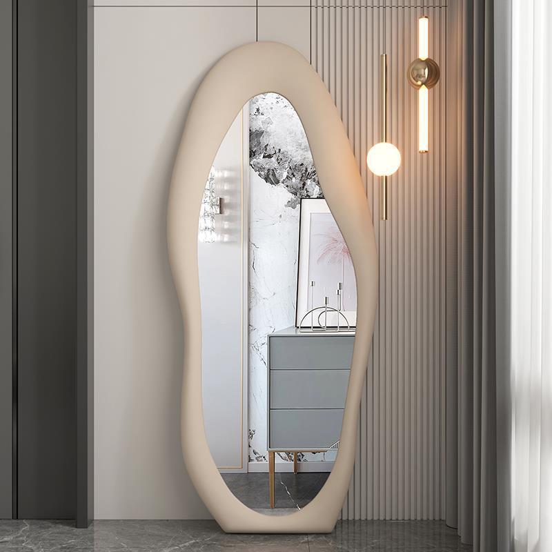 Heteromorphic Full Body Mirror Household Floor Mirror Wall Mounted Ins Fitting Mirror For Girls' Bedroom