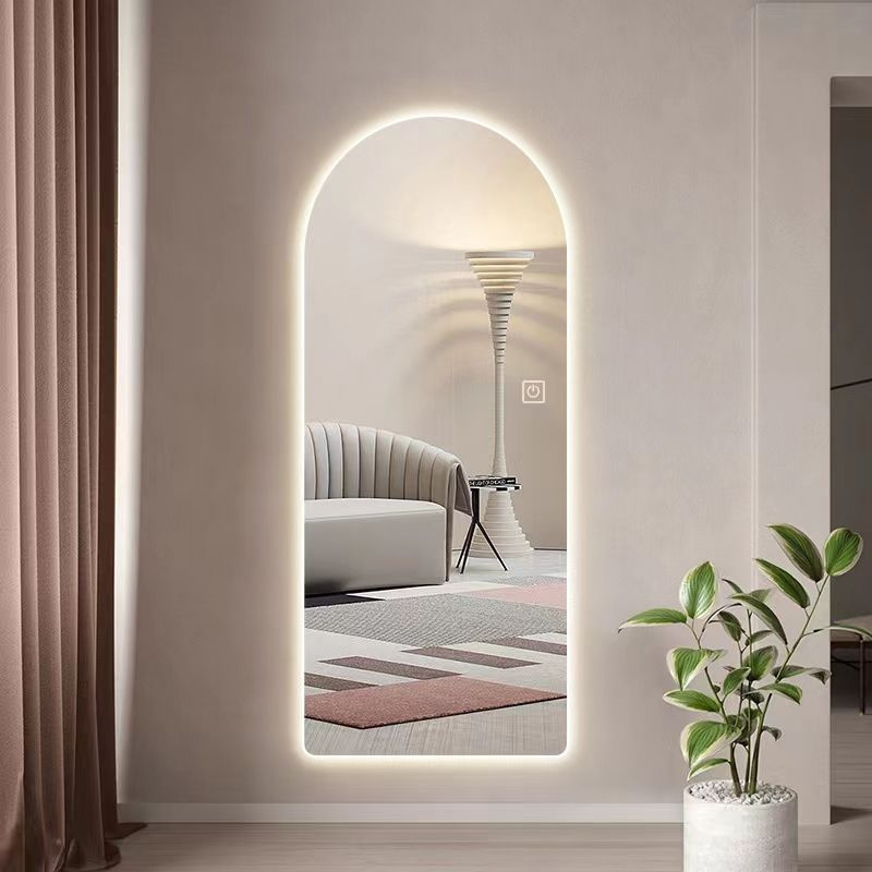 Wholesale Hair Salon Mirrors Aluminium Alloy Metal Framed Arch Floor Mirrors Full Length Wall Mirror For Entryway