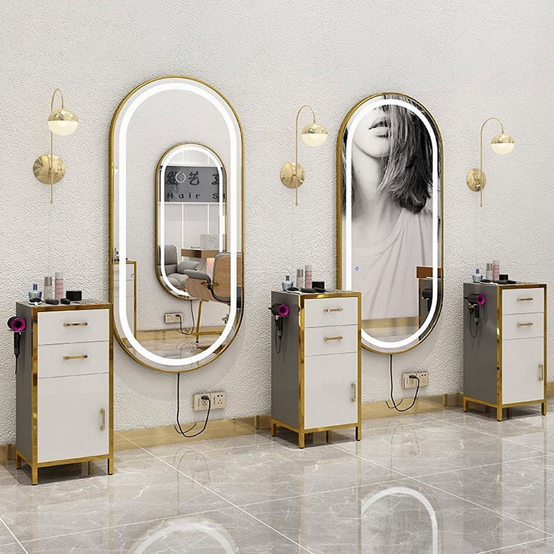 Wholesale Hair Salon Mirrors Aluminium Alloy Metal Framed Arch Floor Mirrors Full Length Wall Mirror For Entryway