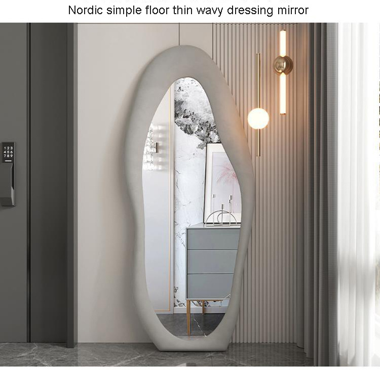 Heteromorphic Full Body Mirror Household Floor Mirror Wall Mounted Ins Fitting Mirror For Girls' Bedroom