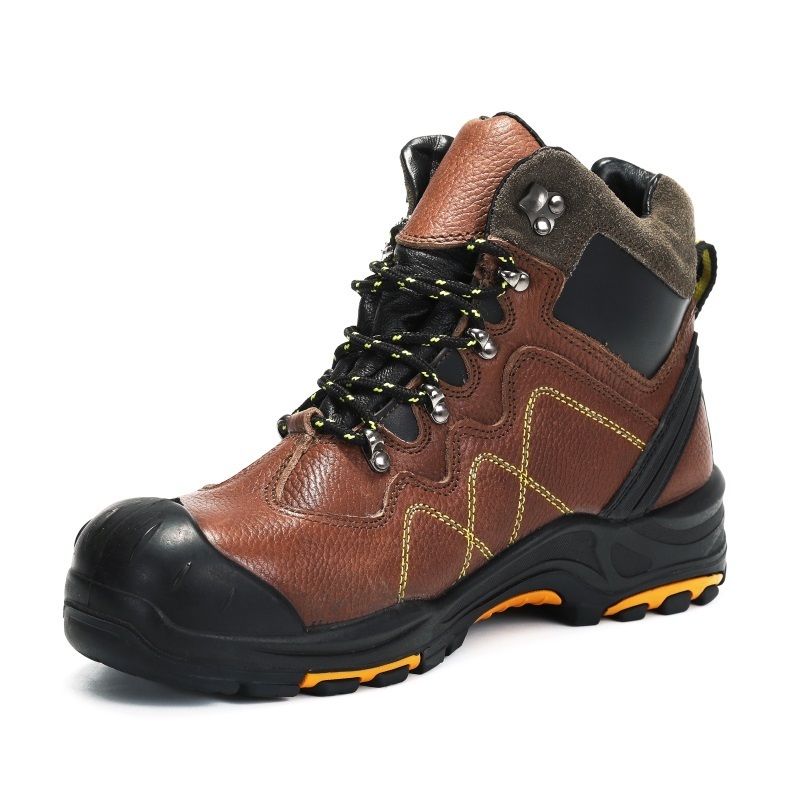 Brand good quality safety boots work shoes black waterproof oil resistant leather work boots steel toe safety shoes