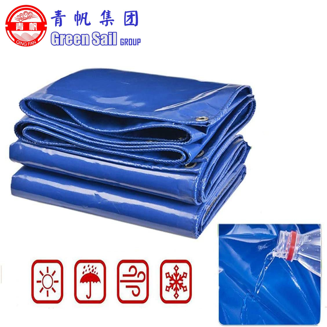 PVC Coated Tarp Cover Camping Tarp Heavy Duty Waterproof 14 mil Tarpaulin