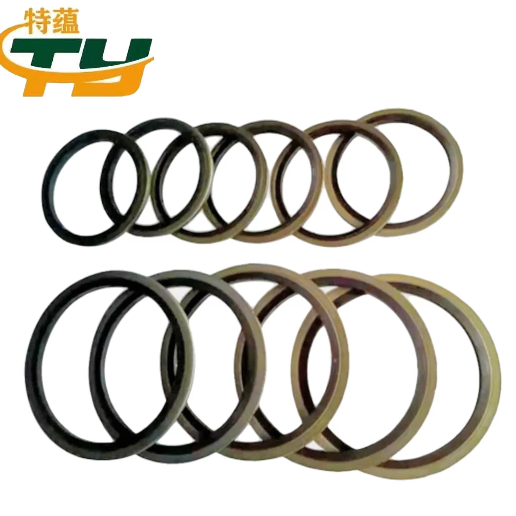 M4m5m6m8 Nickel-plated Bonded Washer Metal Rubber Oil Drain Plug Gasket Fit Combined Washer Sealing Ring