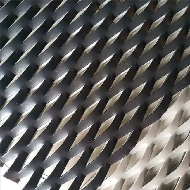 Powder coating expanded metal mesh Black expanded metal mesh Plastic coated expanded metal