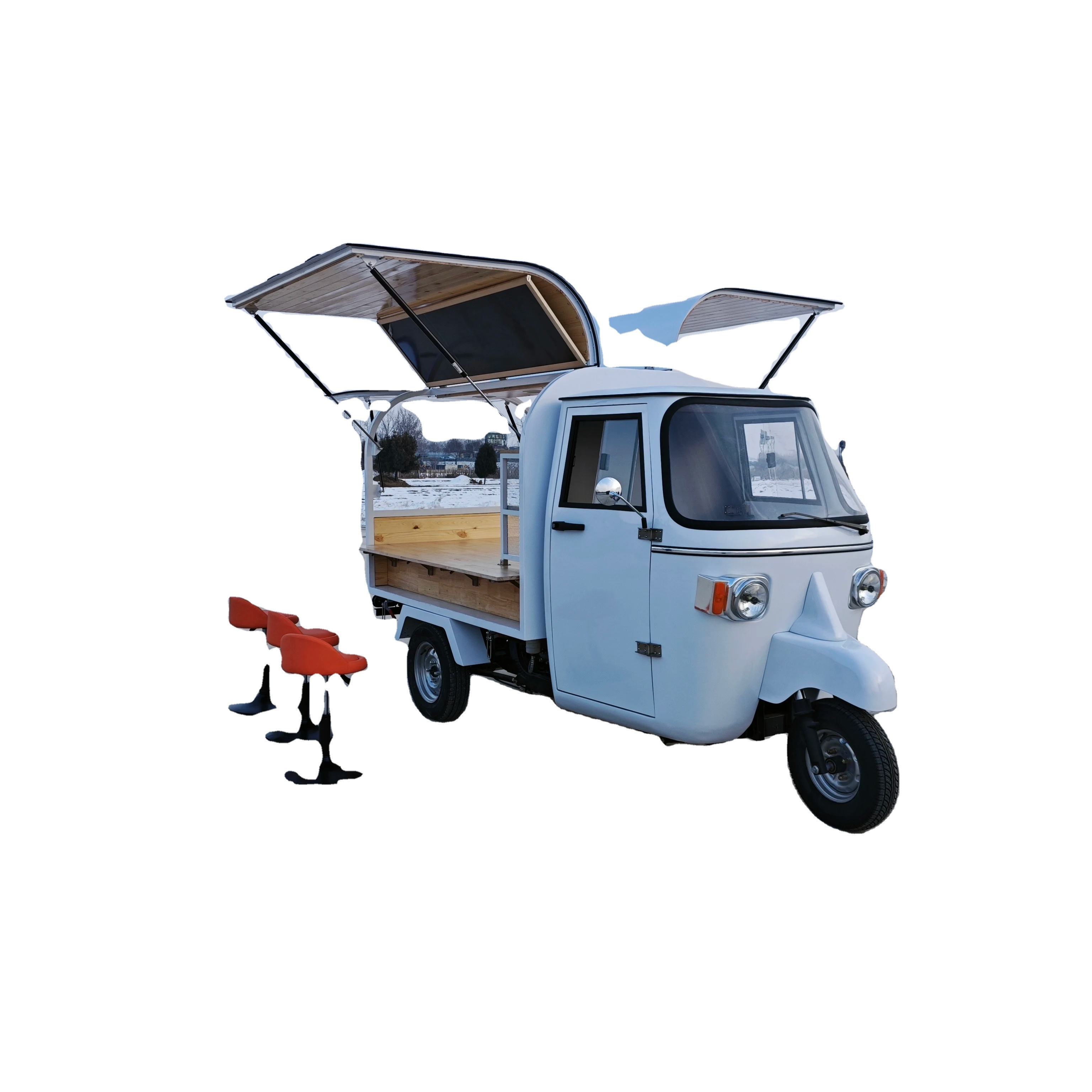 Three wheels  Coffee Mobile Tuk-tuk Food Truck Awning Manufacturers Made In China Tricycle Food Trailer