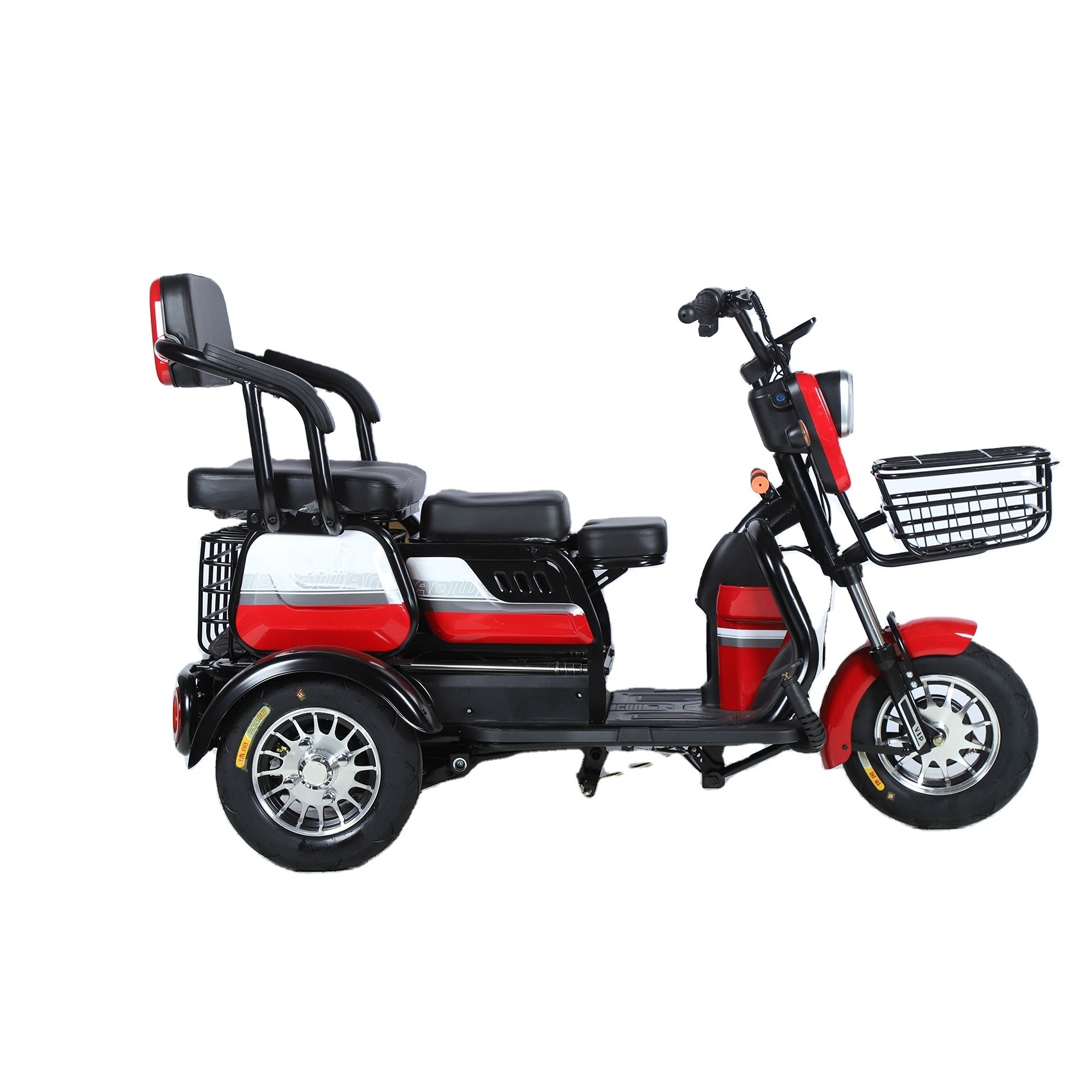 China factory wholesale three wheel electric tricycle 60v 650w/1000w fat tire for family travel dual battery electric tricycle