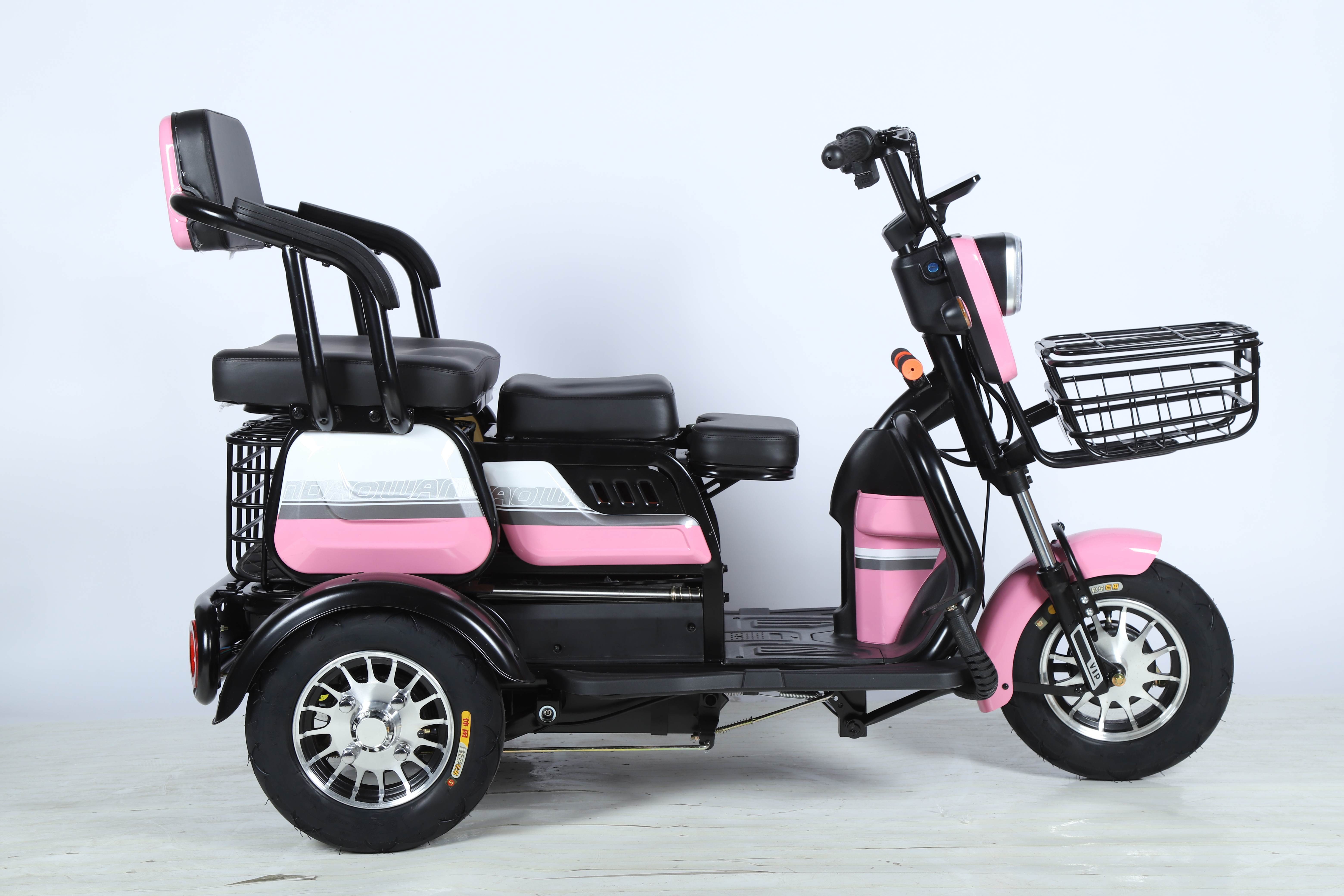 China factory wholesale three wheel electric tricycle 60v 650w/1000w fat tire for family travel dual battery electric tricycle