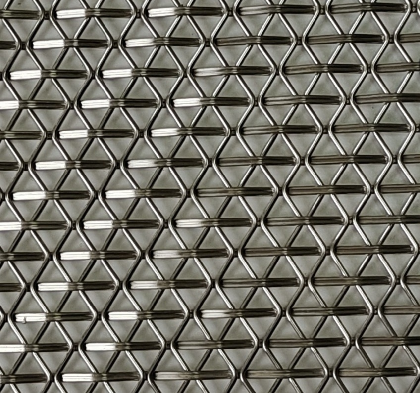 Flat Metal Furniture Screen Single Crimp Grille Finish Decorative Woven Wire Mesh panels metal mesh for kitchen cabinets