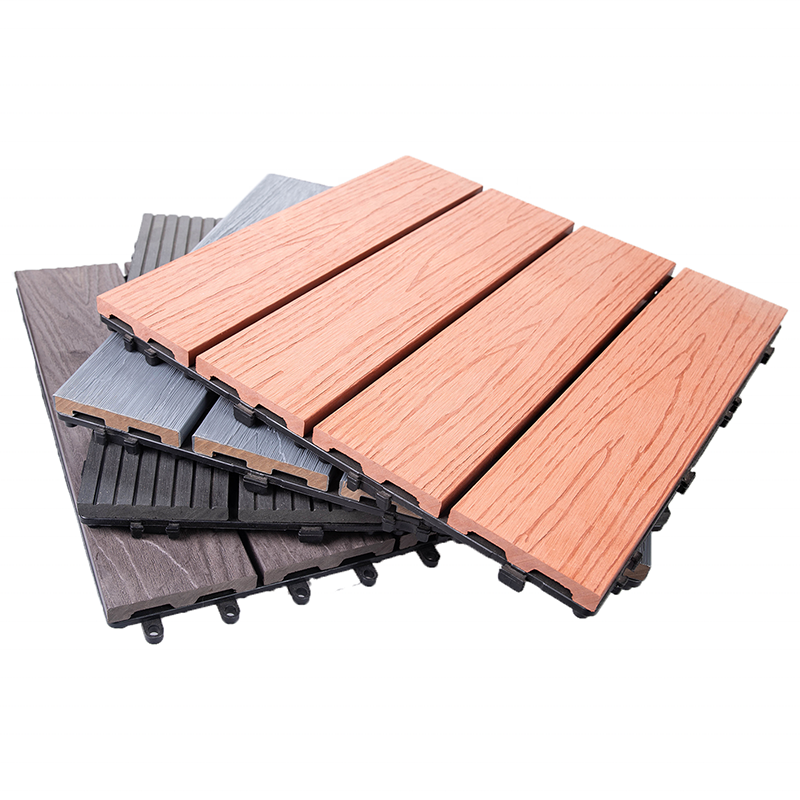 Hot sale DIY Turf Grass Tile and Wood Plastic Composite Decking tile interlock terrace wpc tile for home garden park