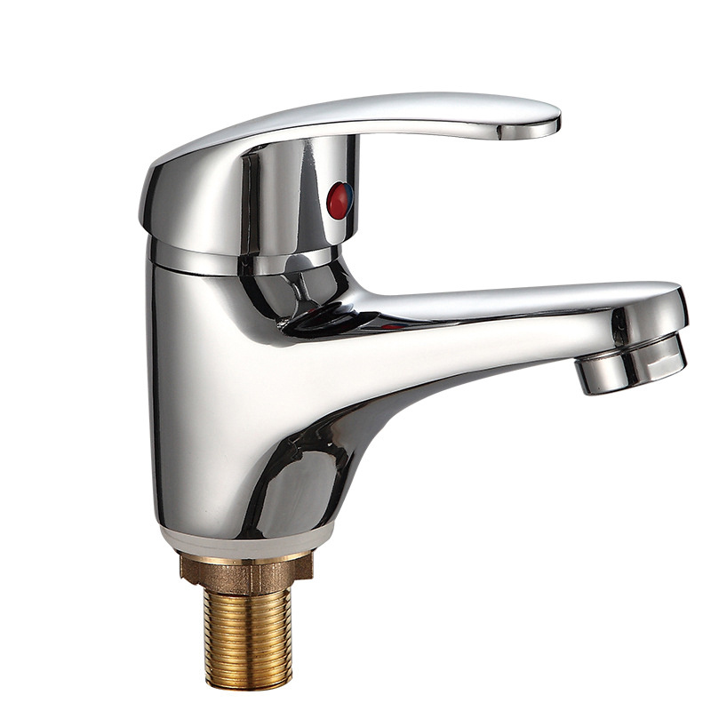 Factory direct sales of modern stainless steel single hole cold and hot faucets all copper bathroom basin faucets