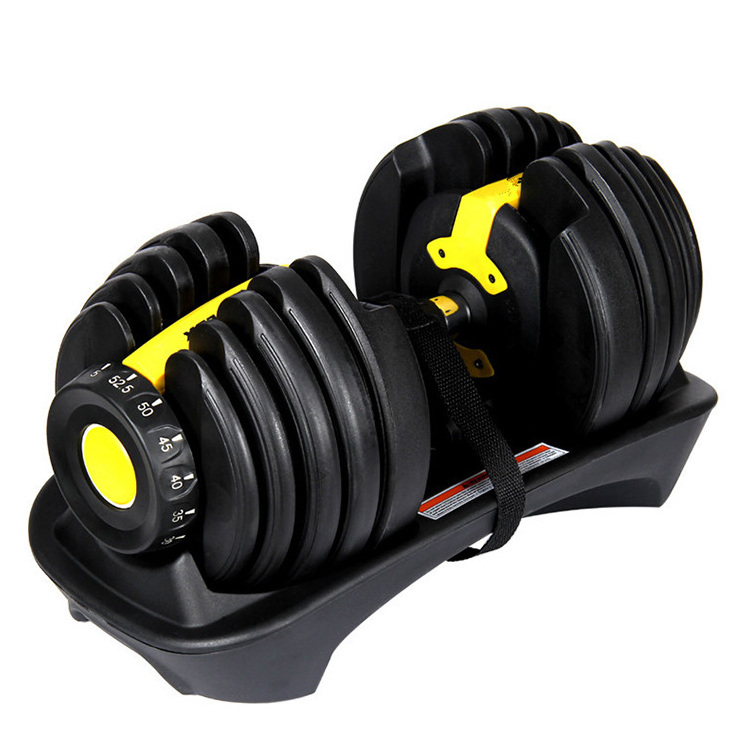 High quality safe antiskid Free adjustment Gym Workout Quick Lock 24kg/52.5lb Fitness Equipment set Weights adjustable dumbbells