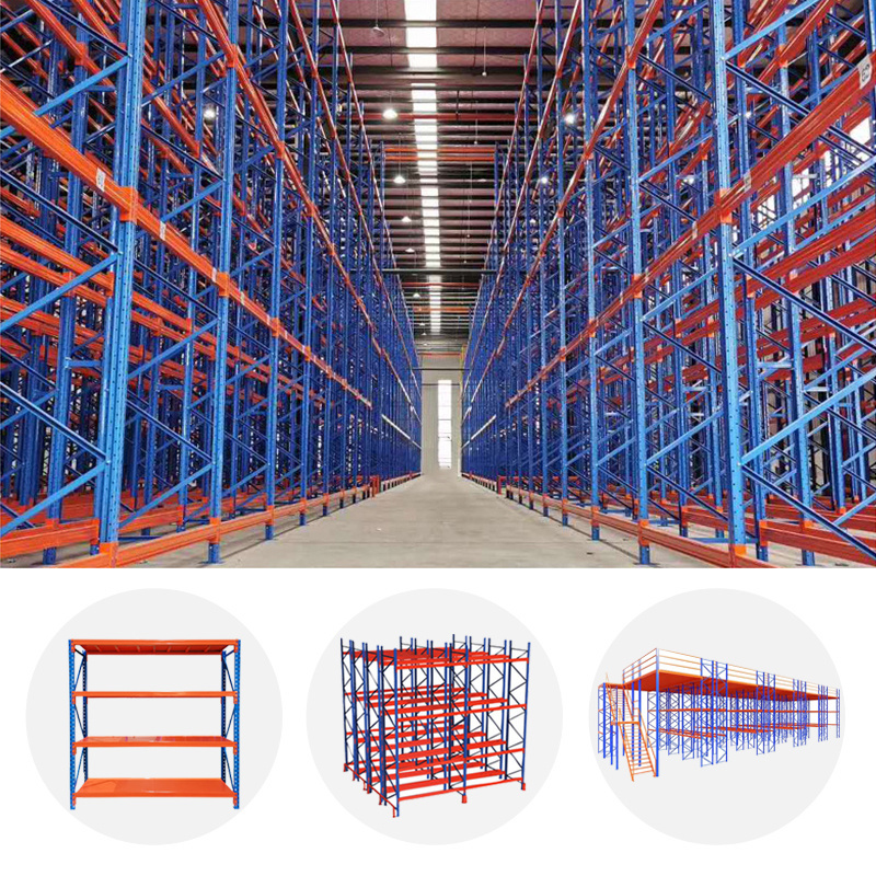 Non punching adjustable commodity shelves Light and heavy steel shelves Industrial metal unit stacking racks Storage shelves