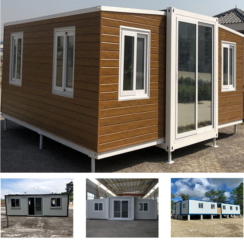 factory prefabricated metal structure modular mobile tiny homes prefab Easy installation Double wing folding house container