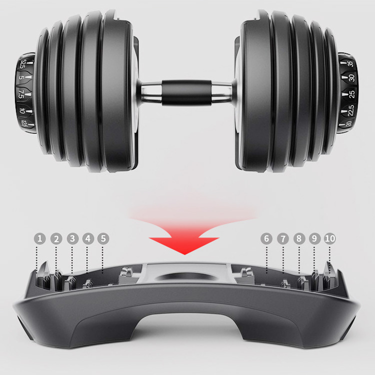 High quality safe antiskid Free adjustment Gym Workout Quick Lock 24kg/52.5lb Fitness Equipment set Weights adjustable dumbbells