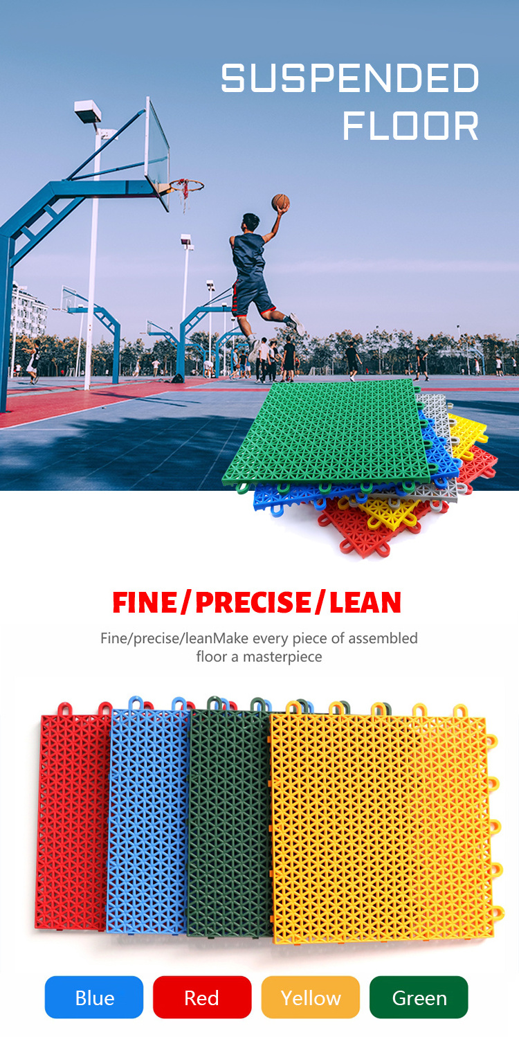 Supplier Pp Suspended outdoor Plastic Interlocking Basketball/tennis/Futsal Court Assembly Flooring For outdoor Sport tiles&Mat