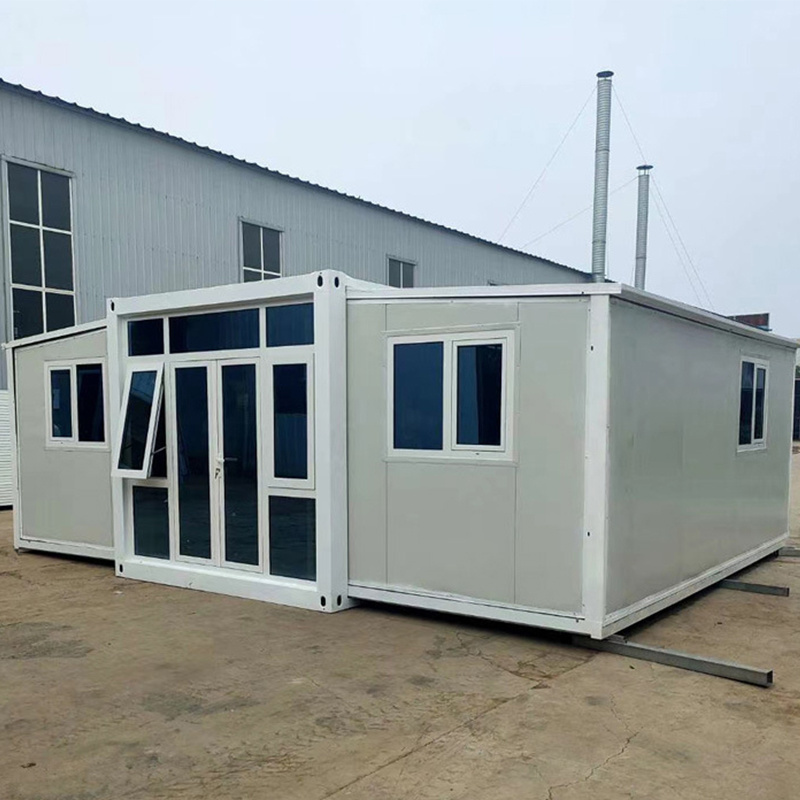 factory prefabricated metal structure modular mobile tiny homes prefab Easy installation Double wing folding house container