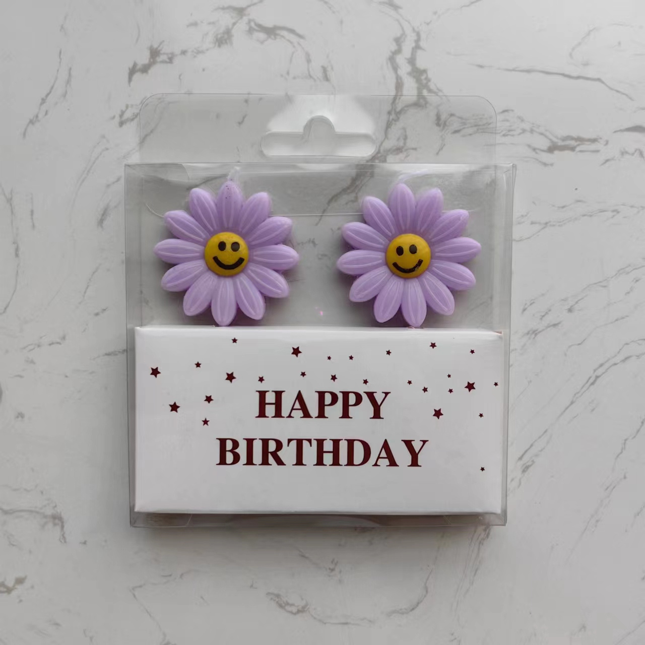 Hot sale Pastel-Color Little Daisy Candle Birthday Candles Multiple styles Smiling Face Cartoon Candles