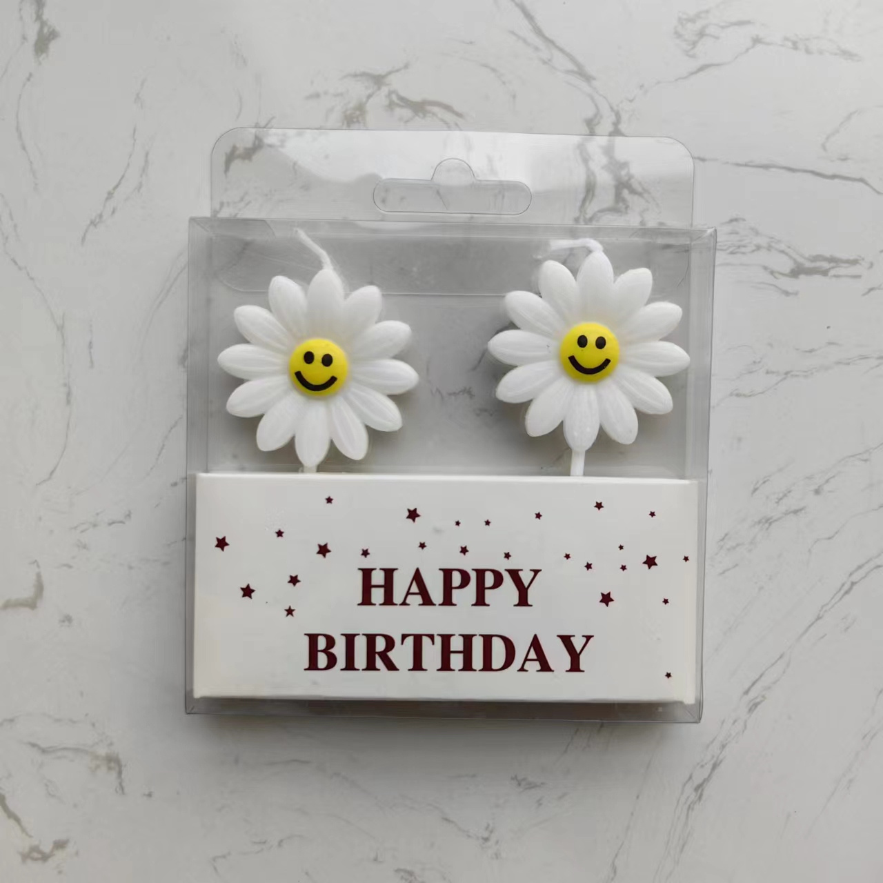 Hot sale Pastel-Color Little Daisy Candle Birthday Candles Multiple styles Smiling Face Cartoon Candles