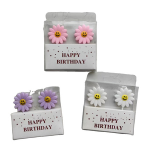 Hot sale Pastel-Color Little Daisy Candle Birthday Candles Multiple styles Smiling Face Cartoon Candles