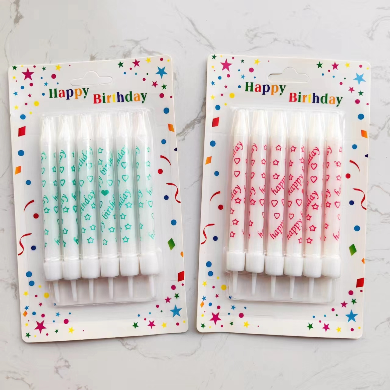 Wholesale 6 pcs Multi Colour Birthday Spiral Candle Cute Cake Decor Birthday Candle with Holders for Birthday Party