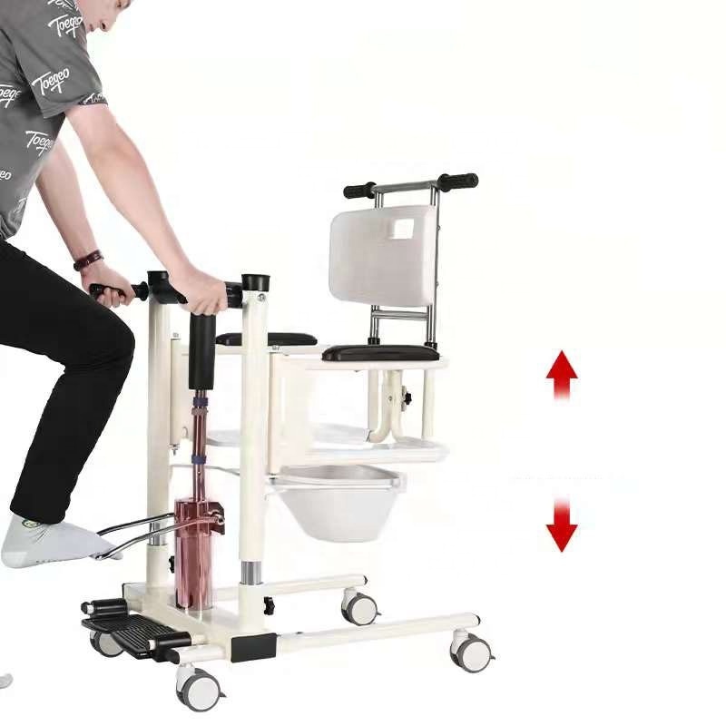 Hydraulic patient transfer wheelchair with toilet transfer toilet disabled shower wheelchair toilet chair