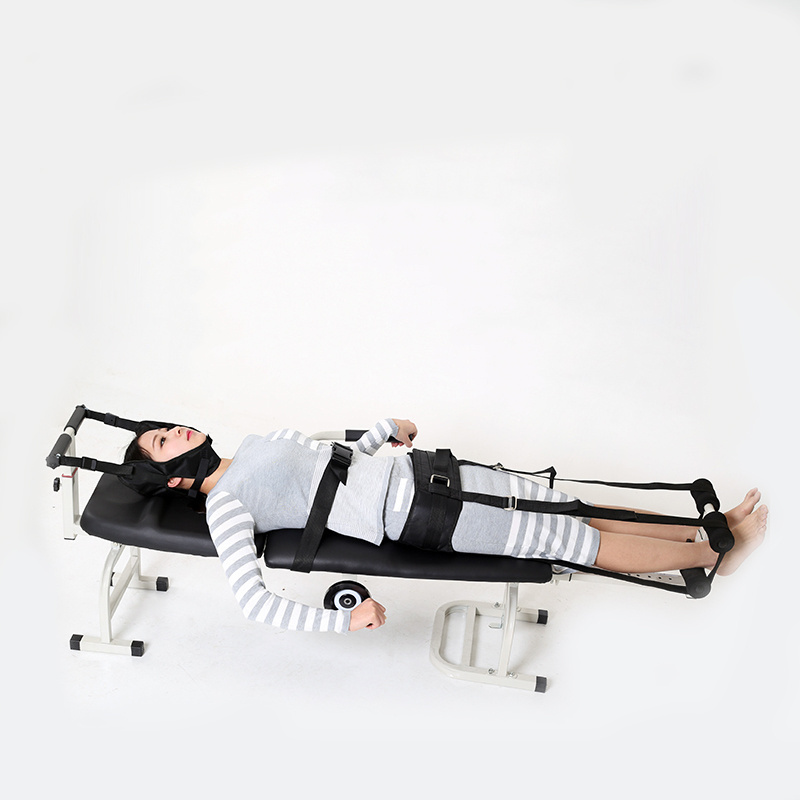 Cervical and lumbar spine traction stretcher manually adjust home traction bed for the treatment of intervertebral disc herniati