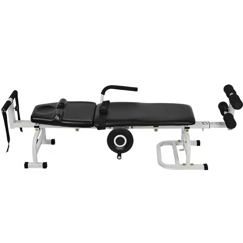 Cervical and lumbar spine traction stretcher manually adjust home traction bed for the treatment of intervertebral disc herniati