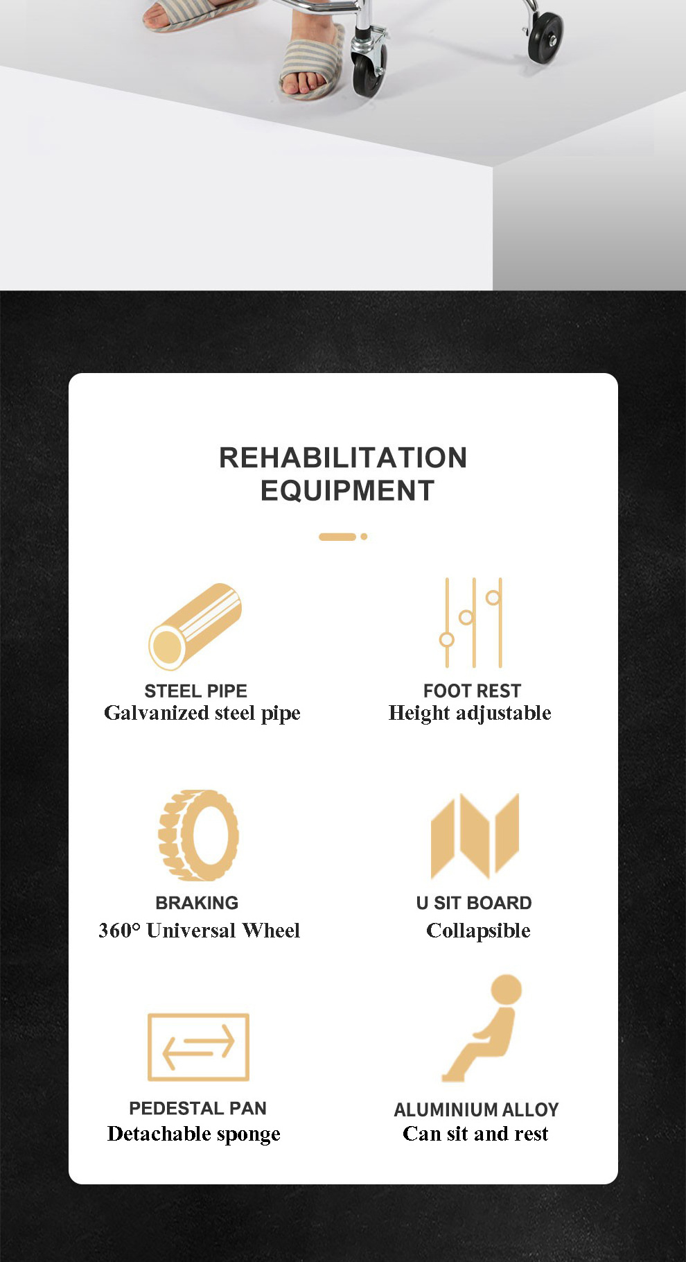 Stroke elderly rehabilitation training lower limb gait exercise bracket adult walker for hemiplegic patients