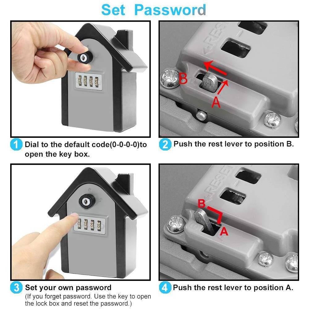 Smart Key Box Waterproof key chain box Outside Key Safe Storage Lock Box