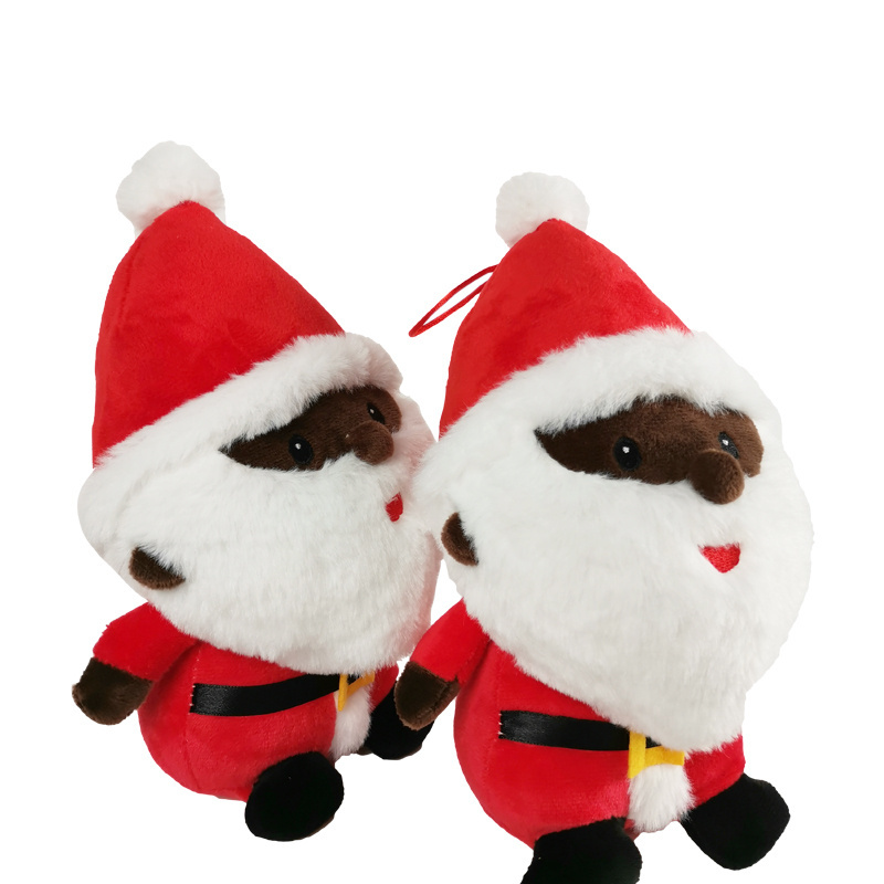 Wholesale African Santa Stuffed Plush Doll For Christmas Decoration Customized Black African American Santa Claus Plush Toys