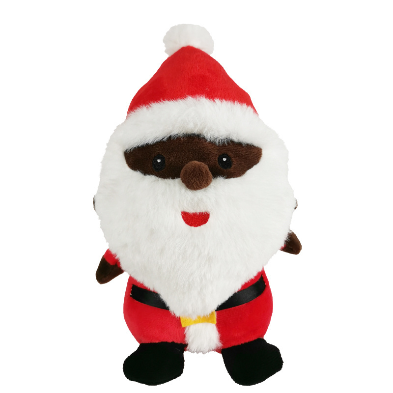 Wholesale African Santa Stuffed Plush Doll For Christmas Decoration Customized Black African American Santa Claus Plush Toys