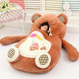 customized lazy bear plush bed stuffed giant animal shaped plush sofa bed wholesale lazy bag bed plush