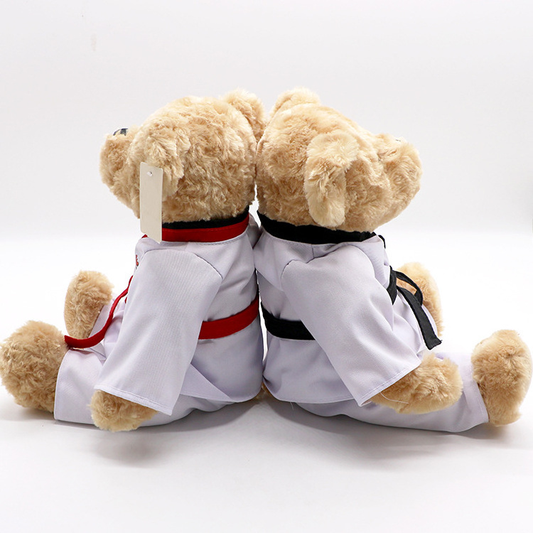 Hot Sale Stuffed Taekwondo Black Bear Plush Taekwondo Teddy Bear Plush Toy Stuffed Taekwondo Plush Bear Toy