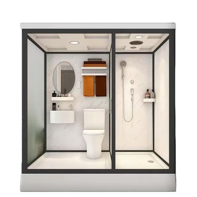 China Supplier prefab bathroom pods Integrated complete all-in-one modular bathroom with toilent and washer basin