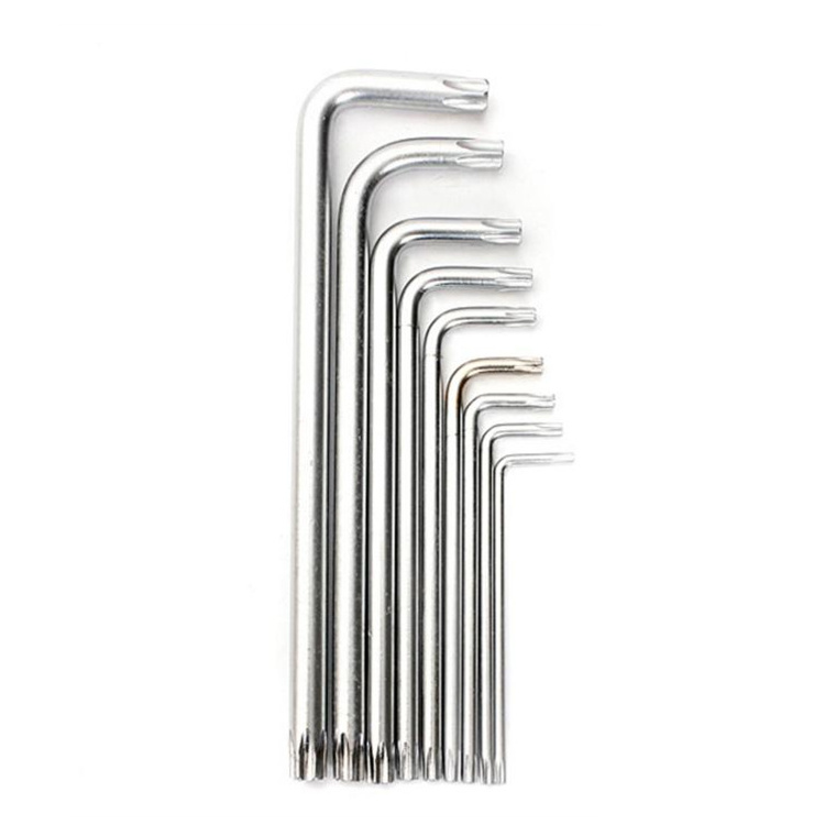 T10 T15 T20 T25 T27  T30 T40 T45 T50 Nickel Plated Steel Screws Driver L Shape Torx Key Wrench