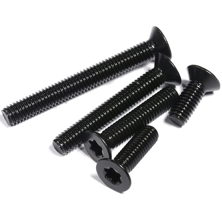 M2 M2.5 M3 M4 M5 M6 M8 M10 DIN 965 Black Coated Stainless Steel Flat Head Machine Torx Countersunk Head Screws