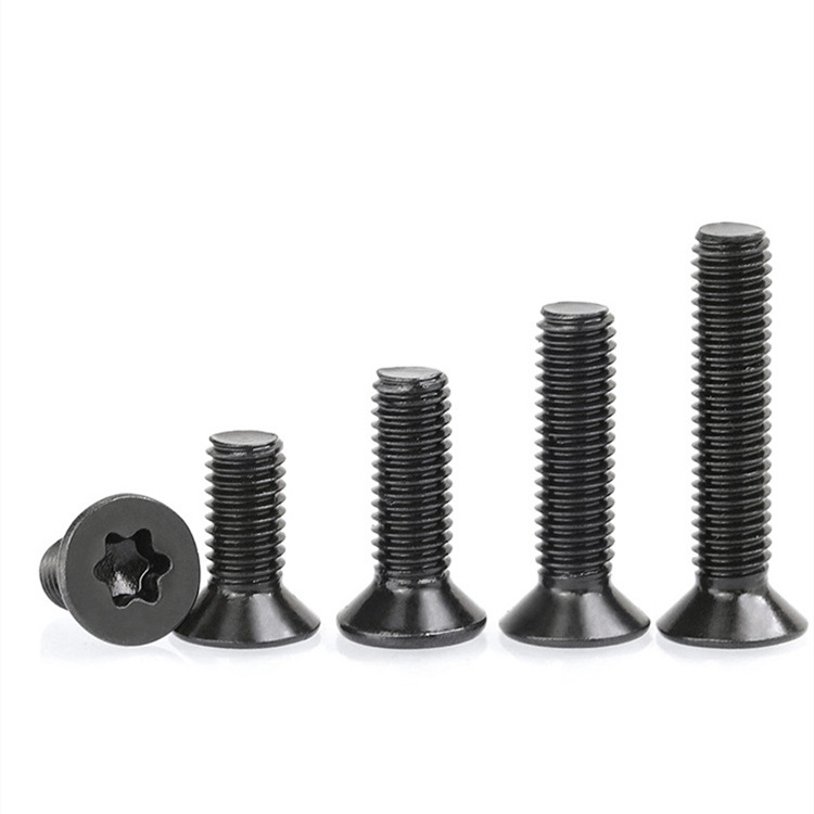 M2 M2.5 M3 M4 M5 M6 M8 M10 DIN 965 Black Coated Stainless Steel Flat Head Machine Torx Countersunk Head Screws