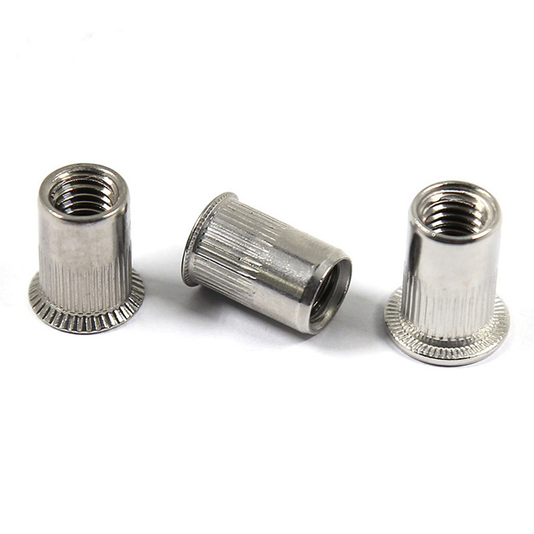 M3 M4 M5 M6 M8 M10 M12 304 Stainless Steel Threaded Insert Rivnut Nut Flat Head Rivet Nut