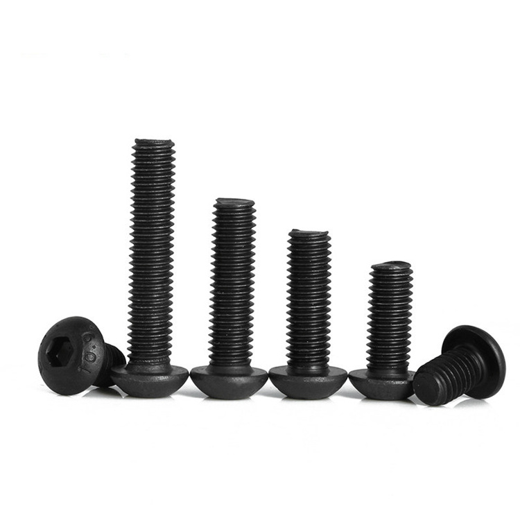 M3 M4 M5 M6 M8 M10 M12 M16 ISO7380 Allen Bolts Black Steel Hex Button Head Socket Cap Screws