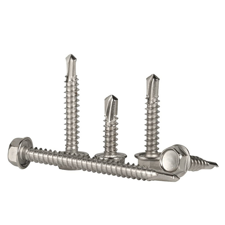 M5.5 M6.3 #8 #10 #12 #14 Stainless Steel 410 Hex Washer Head Self Drilling Sheet Metal Tek Screws