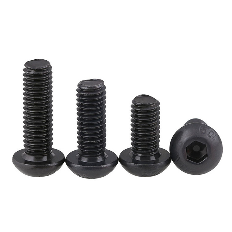 M3 M4 M5 M6 M8 M10 M12 M16 ISO7380 Allen Bolts Black Steel Hex Button Head Socket Cap Screws