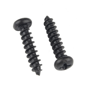 M1.6 M1.7 M1.8 M2 M2.3 M2.5 M2.6 M3 M3.5 M4 Micro Black Steel Phillips Round Pan Head Self Tapping Screw Sheet Metal Wood Screw