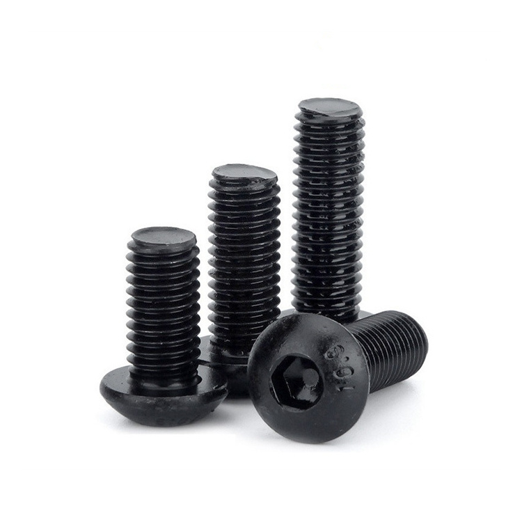 M3 M4 M5 M6 M8 M10 M12 M16 ISO7380 Allen Bolts Black Steel Hex Button Head Socket Cap Screws