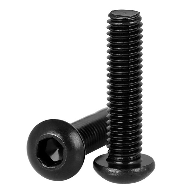 M3 M4 M5 M6 M8 M10 M12 M16 ISO7380 Allen Bolts Black Steel Hex Button Head Socket Cap Screws