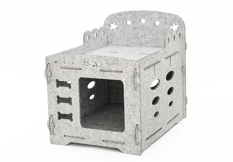 Best selling fashion design felt 100% RPET Fabric cat house comfortable luxury   Pet felt villa