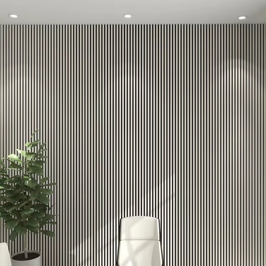 Eco-friendly Akupanel Wood Slatted Wall Panel Acoustic Panels for Interior Decoration Wall