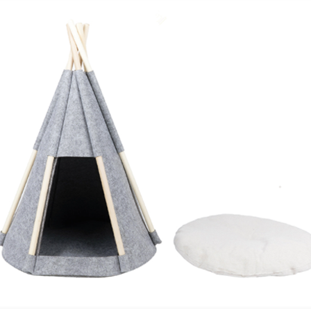 High quality Pet Teepee Dog & Puppy Cat Tents Tipi Bed Portable Houses with Thick Cushion for Pets